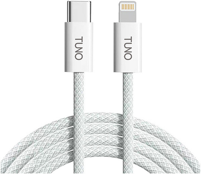 TUNO 圖諾 PD編織快充線 【178小舖】Type-C編織線 iPhone 三星 充電線 筆電充電, Cto蘋果-白色-30W, 1個, 1.2m