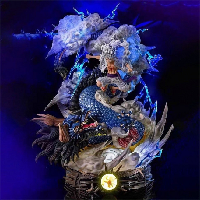 원피스 니카 루피 & 카이도 피규어 세트 (프리미엄 애니메이션 장식품), 루피 대 카이도, 1개