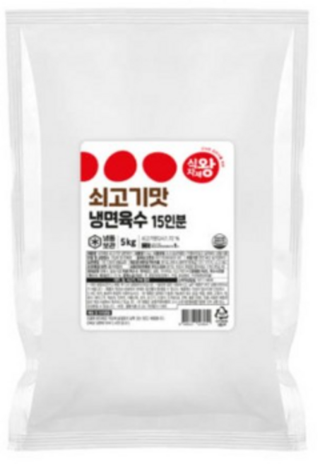 식자재왕 쇠고기맛 냉면육수 (15인분), 3개, 5kg