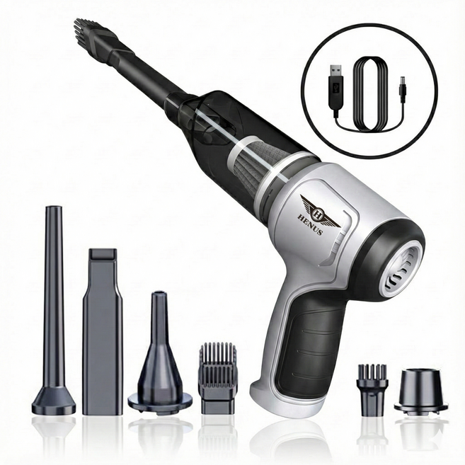 차량용 청소기 무선 에어건 초강력 미니 핸디 청소기, EQ-300K, 베이지