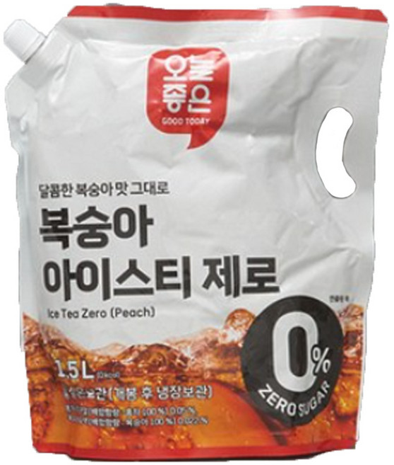 오늘좋은 복숭아 아이스티 제로, 6개, 1.5L
