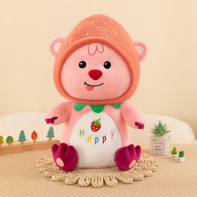 RENMINGFF 잔망 캐릭터 잔망루피 수면 베개 대형 인형 40cm 50cm 60cm 생일선물 인형 쿠션, 딸기 잔망루피+알파벳