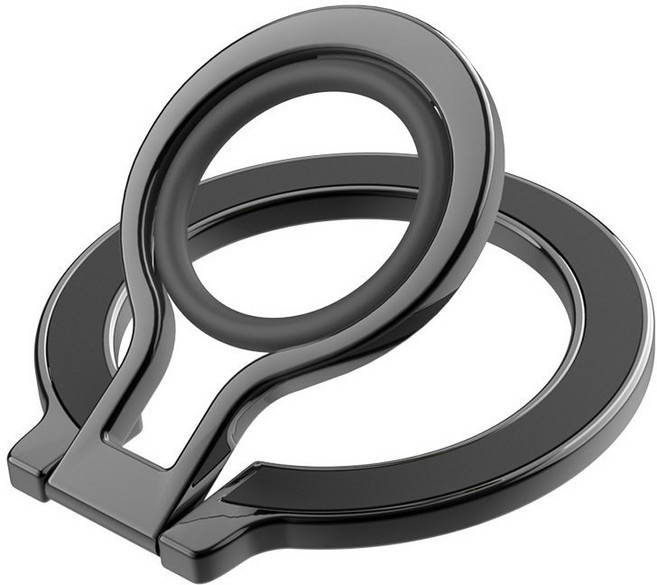 이누아 자력강화 호환 맥세이프 그립 톡 휴대폰 거치대 스마트링, 1개, 블랙블랙