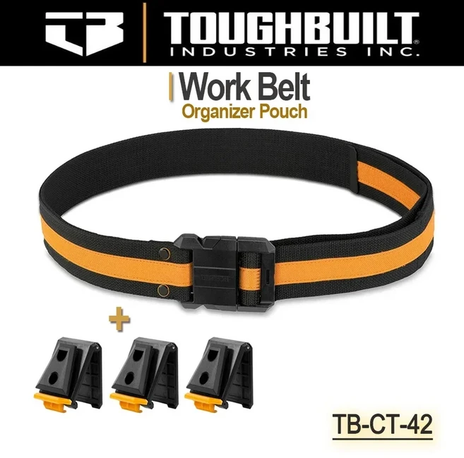 ToughBuilt TB-CT-42 전문가용 작업 벨트 스틸 버클 헤비 듀티 / 허리 가방 클립 테크 허브용 등받이 지, 01 China Mainland, 03 TB-CT-42  TB-CT-150