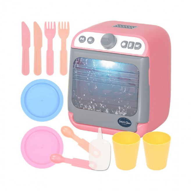 h37 오즈토이 스마트 쿡 소꿉놀이 식기 세척기 세트 핑크 ld-886b 주방 청소 엄마 놀이 소품, 1개, 상세페이지 참조