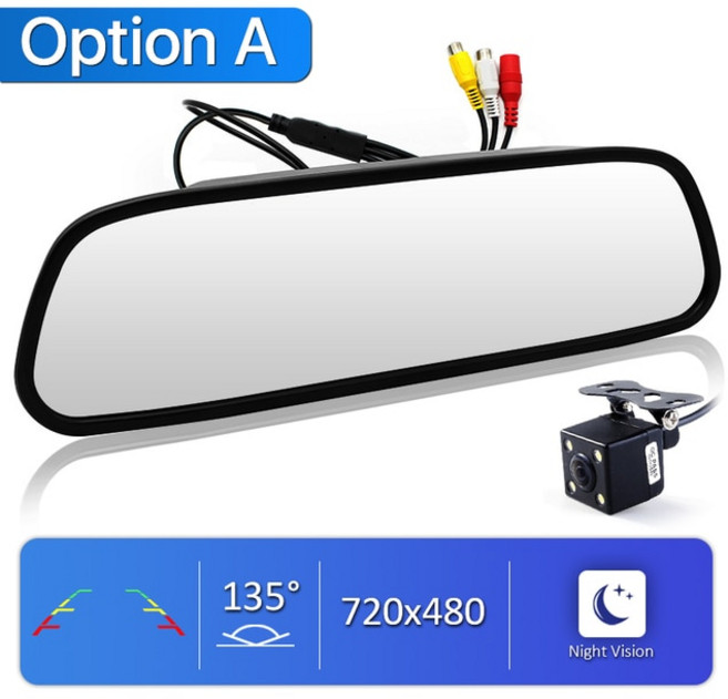 룸미러후방카메라 170º 차량 후면 카메라 모니터가 장착된 GreenYi 5인치 자동차 백미러 HD 소니 TFT LCD