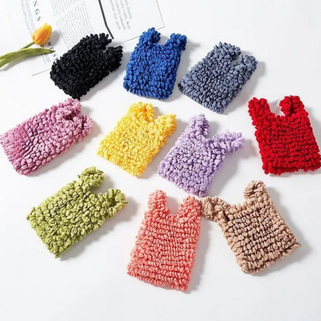 봄별 늘어나는 요술 주름 장바구니 에코백 가방, 1개, 레드