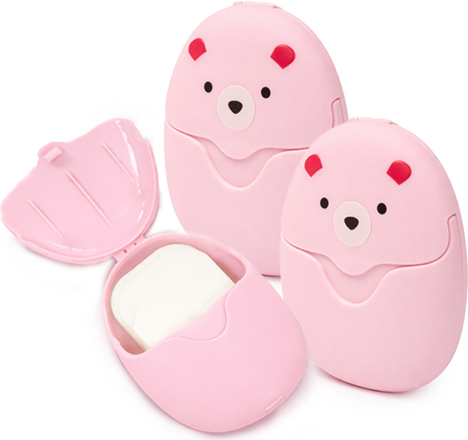 픽101 휴대용 종이비누 50매입 2개세트 여행용 비누 세안비누 핑크, 15g, 2개, 핑크X2개