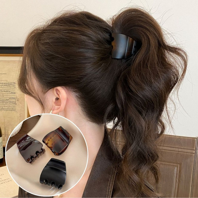 여성 4cm 포니테일 반머리 집게핀 헤어 고정핀 3종세트