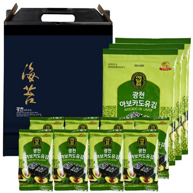 광천 해달음 아보카도유 도시락김, 107g(전장 3입, 도시락 8입), 1개