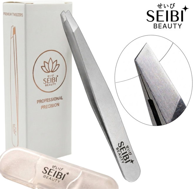 세이비 초정밀 미세모 족집게 속눈썹 트위저, 1개, 메탈릭실버