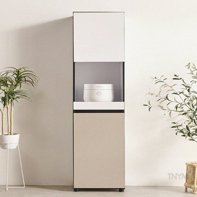 웬카 렌지대선반 냉장고형 렌지대 수납장 400, 착불-모카그레이