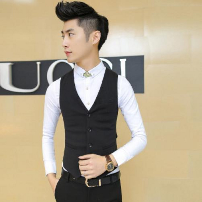 볼룸 조끼 남자댄스복 남성 왈츠 댄스 남성용 의류, H_화이트 줄무늬가 없는 블랙 조끼