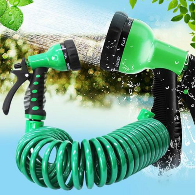 MEITOKU 스프링호스 30m + 스프레이컨 + 커넥터, 1개, 혼합색상