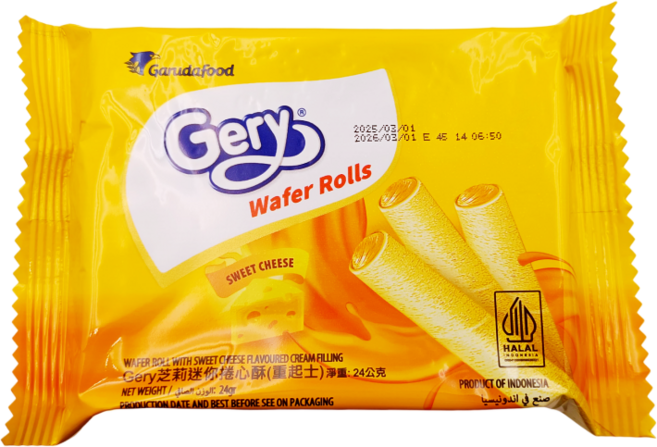 Gery 甜起司風味威化捲心酥, 240g, 1個