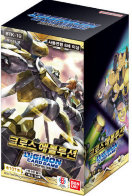 크로스 에볼루션 부스터 박스 (BTK-19) 디지몬 카드 게임 TCG 한글판 (1통 24팩), 1개