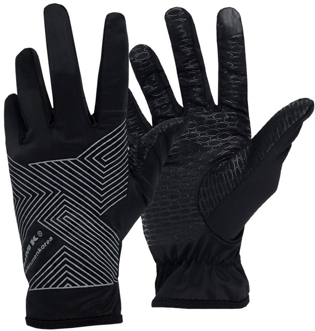 HMK 쿨링 웰 여름 쿨 장갑 스포츠 등산 장갑, 검정/L, 1개