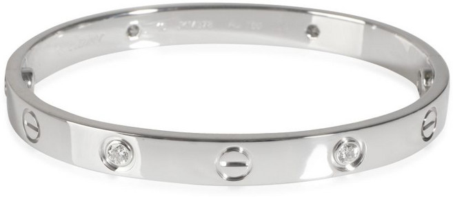 까르띠에 중고 러브 18K 화이트 골드 다이아몬드 브레이슬릿