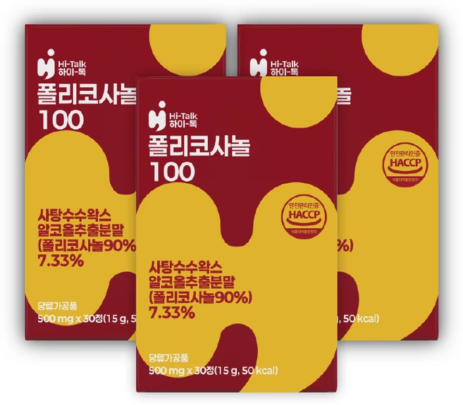 하이톡 폴리코사놀 콜레스테롤 혈압 개선 사탕수수왁스 자연유래 데일리영양제, 30정, 3개 - 쿠팡