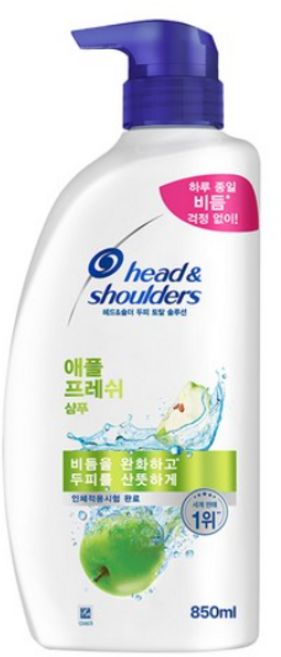헤드앤숄더 두피 토탈 솔루션 샴푸 애플 프레쉬 상쾌한 향, 850ml, 1개