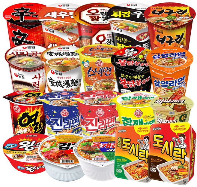 농심 오뚜기 삼양 팔도 소컵 20종 소컵 컵라면 종합 총 20개 + 간식팩토리 전용 박스