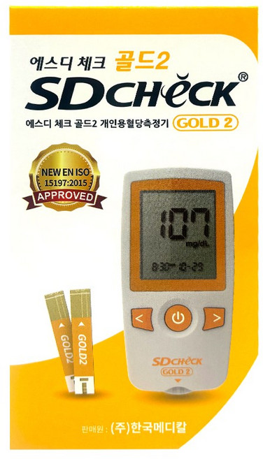에스디바이오센서 에스디체크 골드2 혈당측정기 단품 (혈당측정기+채혈기+침10개+파우치+건전지), 1개, sd체크 골드2