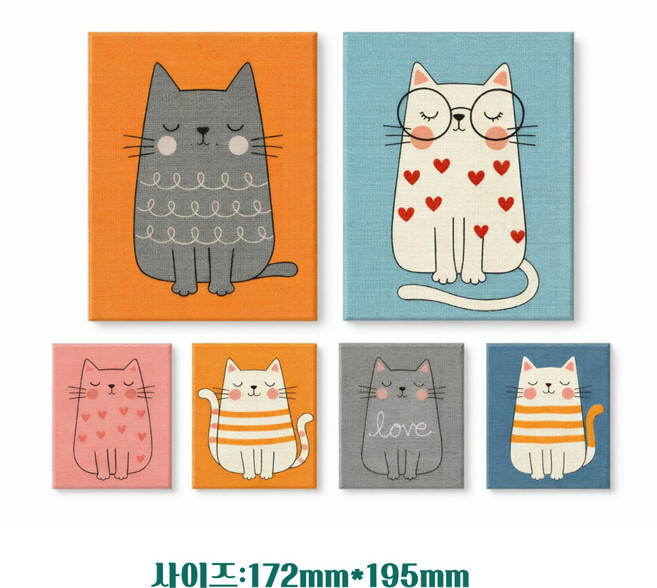 천연 셀룰로오스 스펀지 행주 6종 주방 다용도 흡수 행주 세트, 1개, 고양이 6종