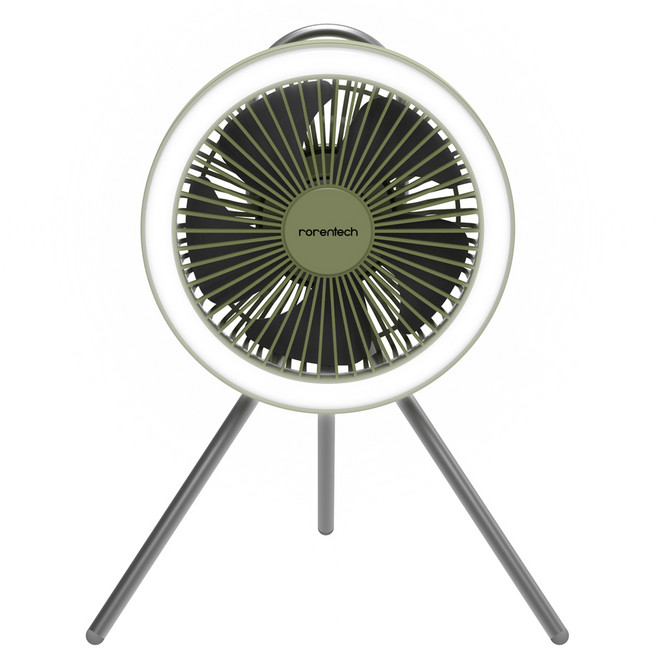 로랜텍 트래블 캠핑 저소음 무드등 무선 선풍기, TR-22, 카키