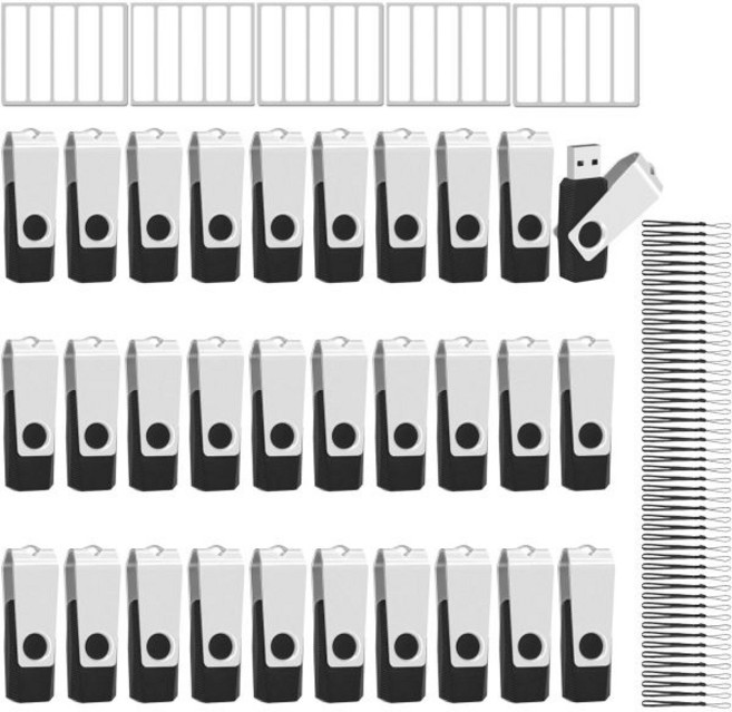이스트불 50개 묶음 플래시 드라이브 대량 4기가바이트 USB 2.0 엄지 손가락 4GB, Black-50 units, 1개