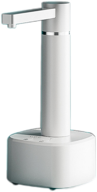 智能桶裝水抽水器迷你飲水機可旋轉調節出水器桶桌兩用充電上水器, 1個, 1L, 白色充電:1個