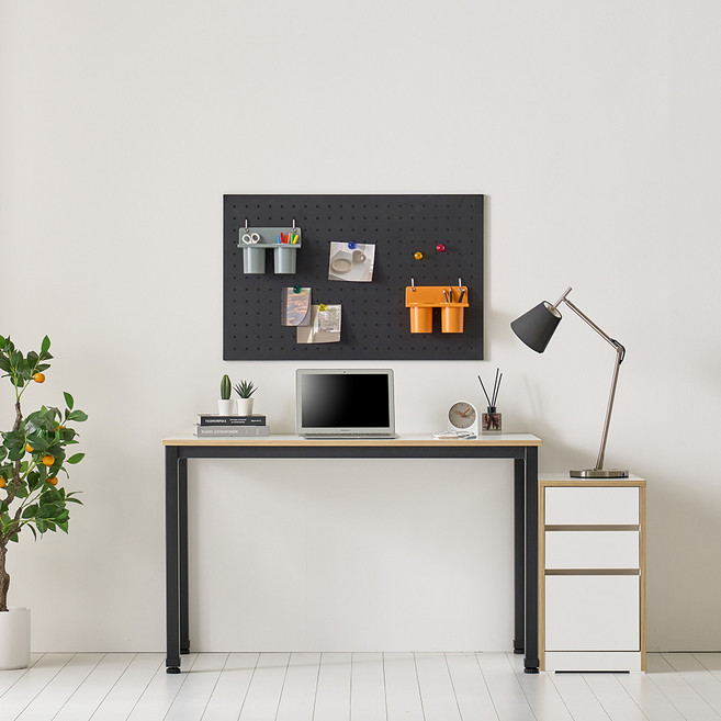 스위트 전면 일자 독서실 컴퓨터 공부 데스크책상 1200, 블랙, 화이트