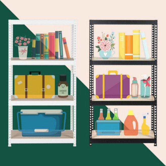 하트랙 철제선반 폭25cm 폭34cm 무볼트 조립식앵글 베란다 팬트리 창고 거실 주방 높이900 높이1200 3단 앵글 선반, 900x350, 1200 x 3단, 블랙, 1개