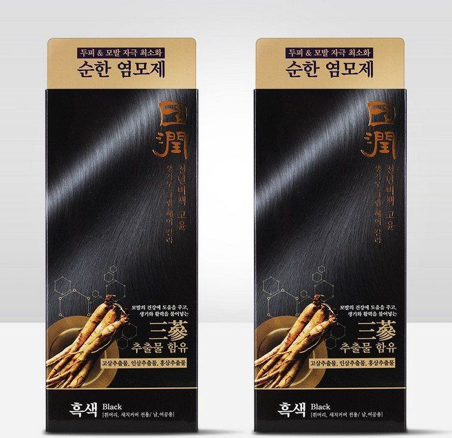 엔프라니 천년비책 고윤 생기모 크림 헤어칼라 (흑색) 2개