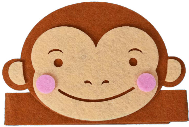 동물 가면 연극 구연동화 역할극 소품, 동물가면머리띠-원숭이