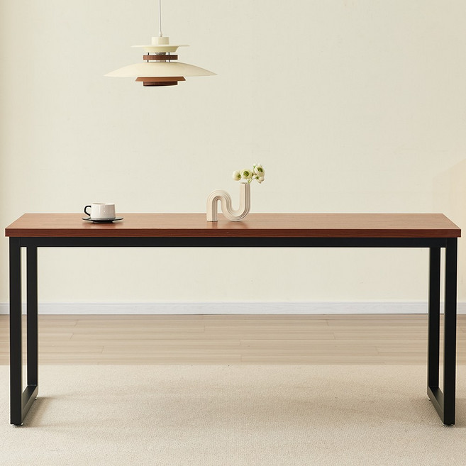 브라보가구 우든 멀바우 일자형 책상 1800