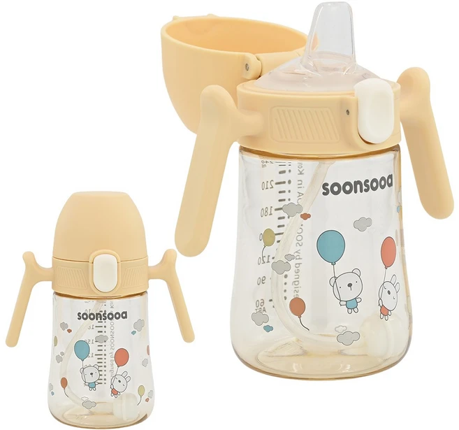 순수아 PPSU 원터치 스파우트컵, 240ml, 1개, 라이트베이지 - 쿠팡