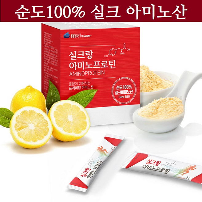 실크파우더 누에 가루 실크 펩타이드 아미노산 분말 파우더 스틱 실크랑 아미노프로틴 2g x 30포 1박스, 30개