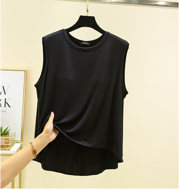 여성 모달 브라캡 민소매 빅사이즈 티셔츠