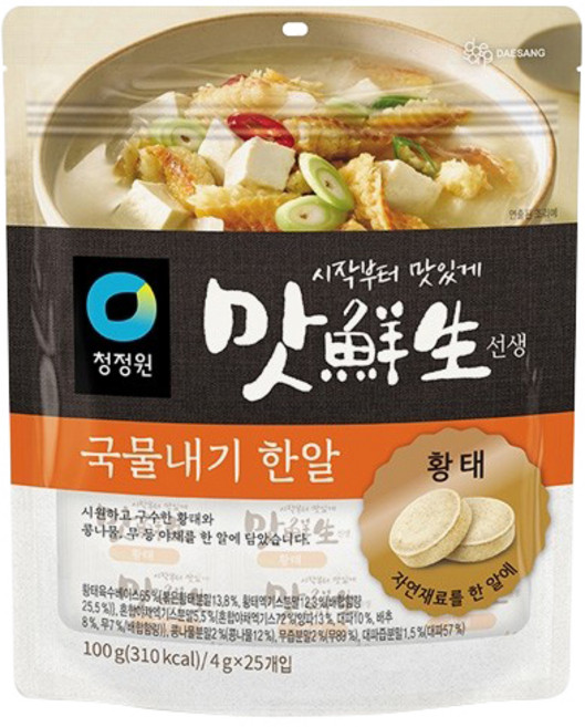 대상 청정원 맛선생 황태 국물내기 한알, 100g, 1개
