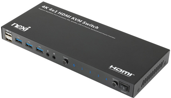 넥시 NX-KVM0401HB-4K 4포트 HDMI KVM스위치 / NX1663, 1개