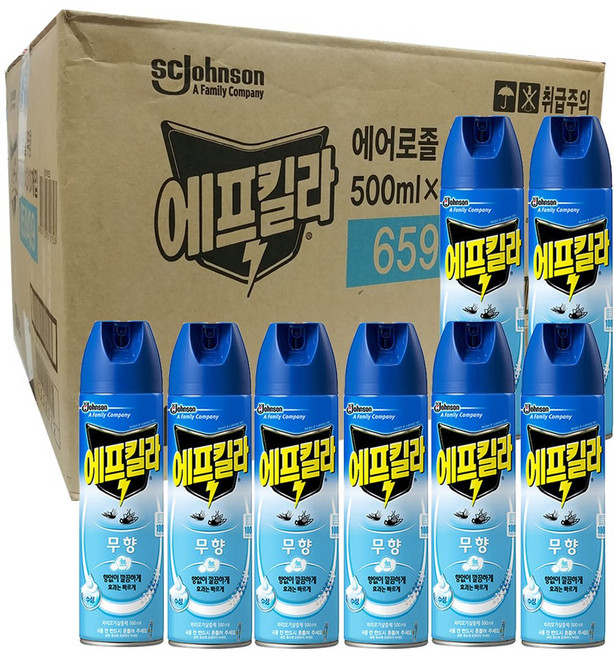 에프킬라 수성 에어로졸 살충제 무향, 500ml, 24개