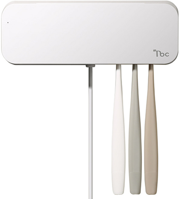 더본케어 칫솔살균기 가정용 히팅살균 UV 칫솔걸이 6개 면도기걸이 무선 휴대용, 화이트