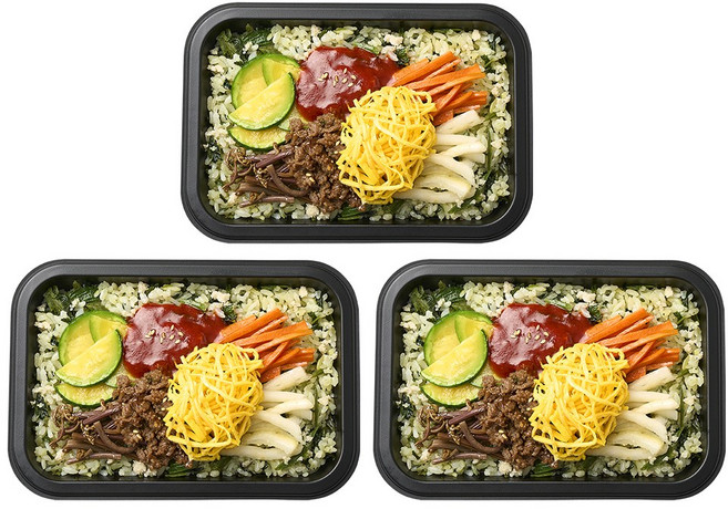 굿스푼 저당 나물 비빔밥 양많은 300g 도시락 당뇨 임당 반찬 배달 가정식 방학 설 명절 선물 임당 식단 3팩 / 6팩식단, 3개, 저당 나물비빔밥