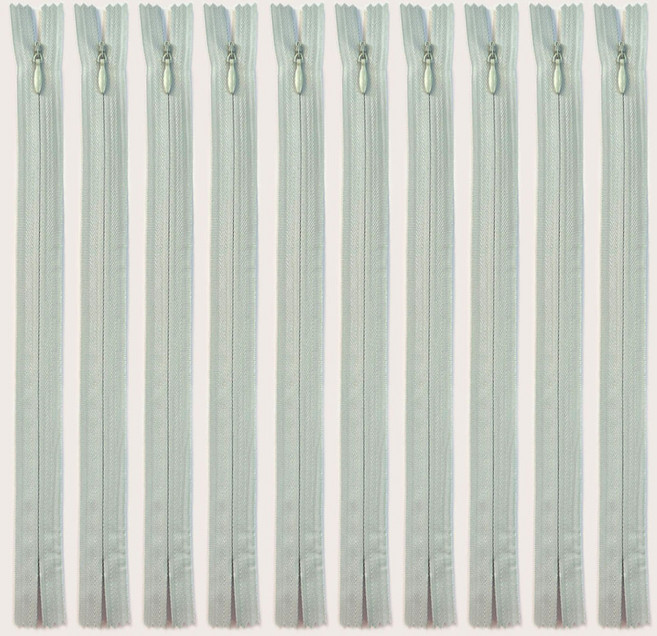 25cm 콘솔지퍼 10인치 콘실지퍼 숨은지퍼, 10개, 민트그레이(821)