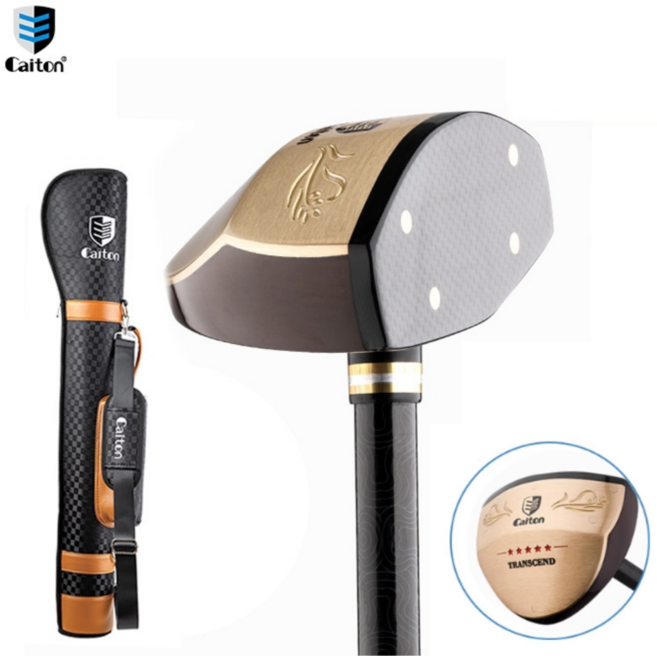 Caiton 가방세트 남녀공용 단풍나무 카본 경량 탄소섬유 드라이버 파크골프채 파크볼채 시니어골프 연습용, 뾰족코(레드)+캐디백(화이트)