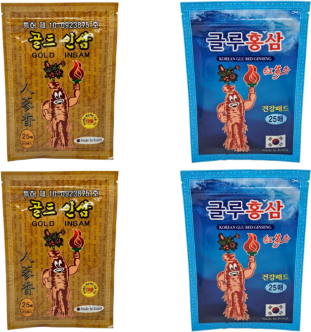 골드인삼 패드 50매 글루홍삼 찜질팩 50매 세트, 100매, 1세트