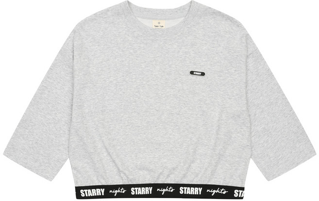 에꼴리에 여아 레터링 밴드 7부 티셔츠 23QT781 GY