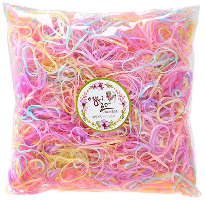 이쁨달다 봉팅클 봉봉 칼라헤어끈 칼라고무줄 100g 이쁨밴드
