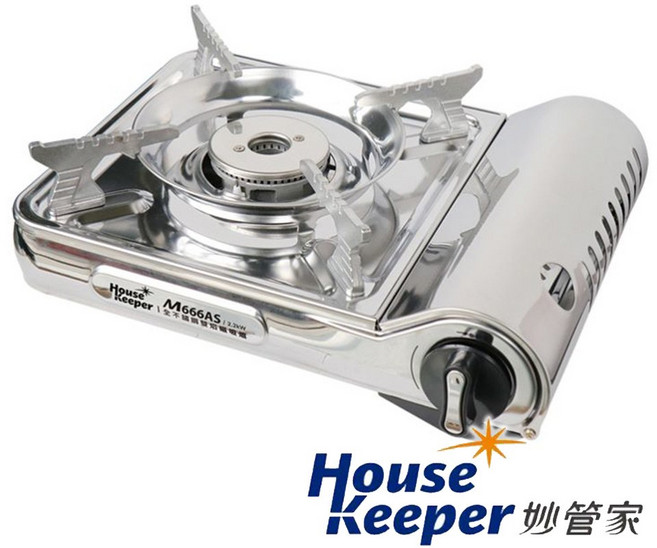 House Keeper M666AS 露營瓦斯爐, 銀色, 1個