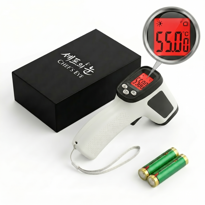 -50 +550 베이킹 적외선 온도계 비접촉 요리용 산업용 조리용, 1개, 연그레이